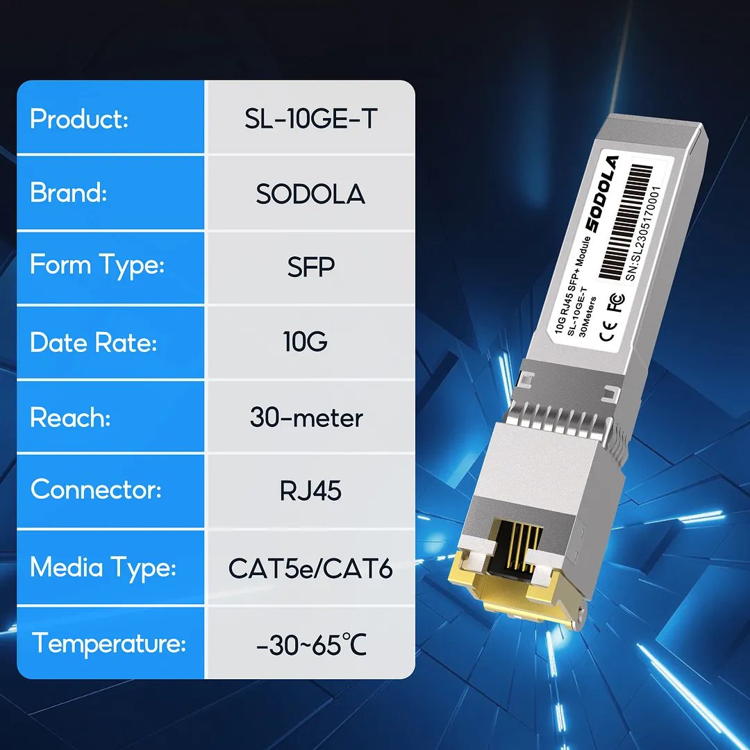10GBase-T RJ45 SFP+ Module, 10G SFP+ RJ-45 Copper Transceiver for ...