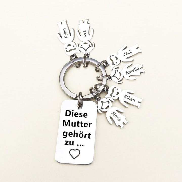 Diese Mutter gehört zu ... Schlüsselbund mit 6 Namen n6-c6 Kettenmachen
