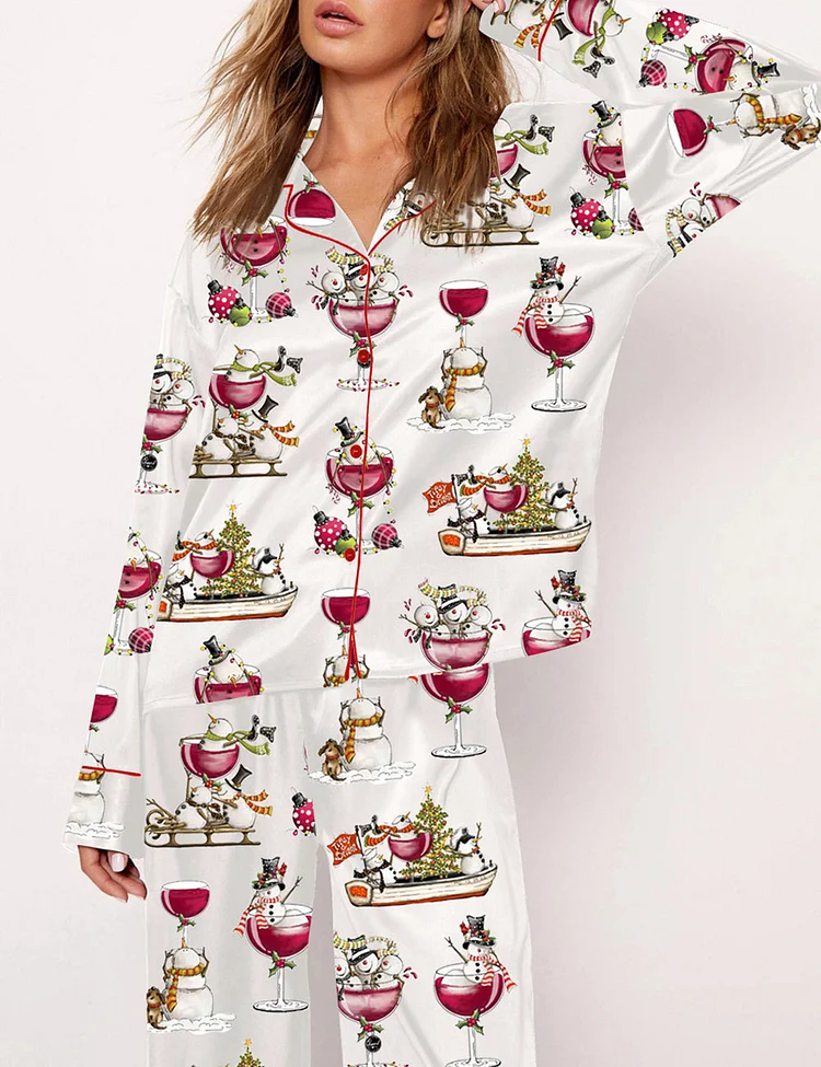 Women's Winey Snowman Pajama Set