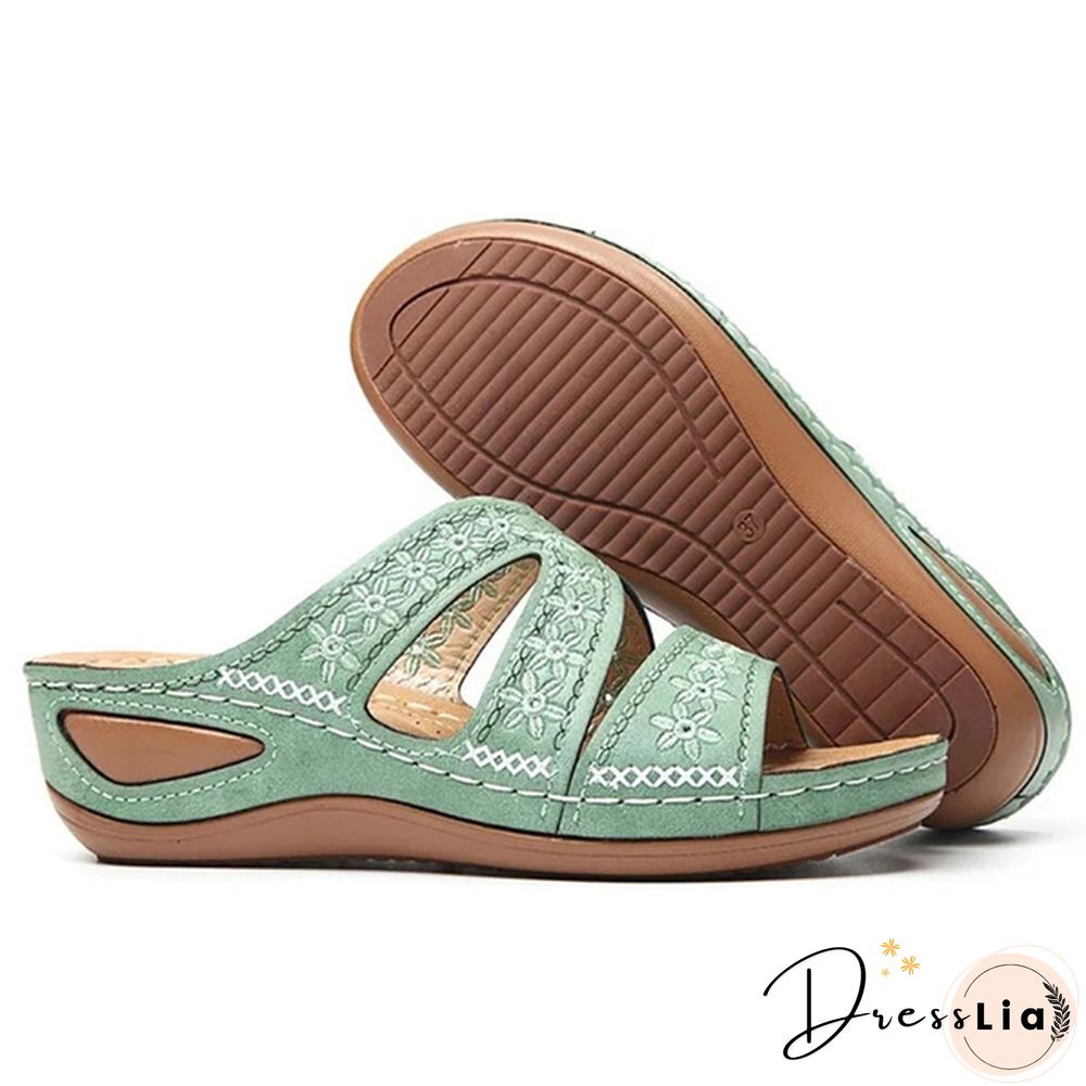 Women's Fashion Casual Sandals Open Toe Summer Sandals Vintage Wedge Slippers Platform Sandals Plus Size 35-43