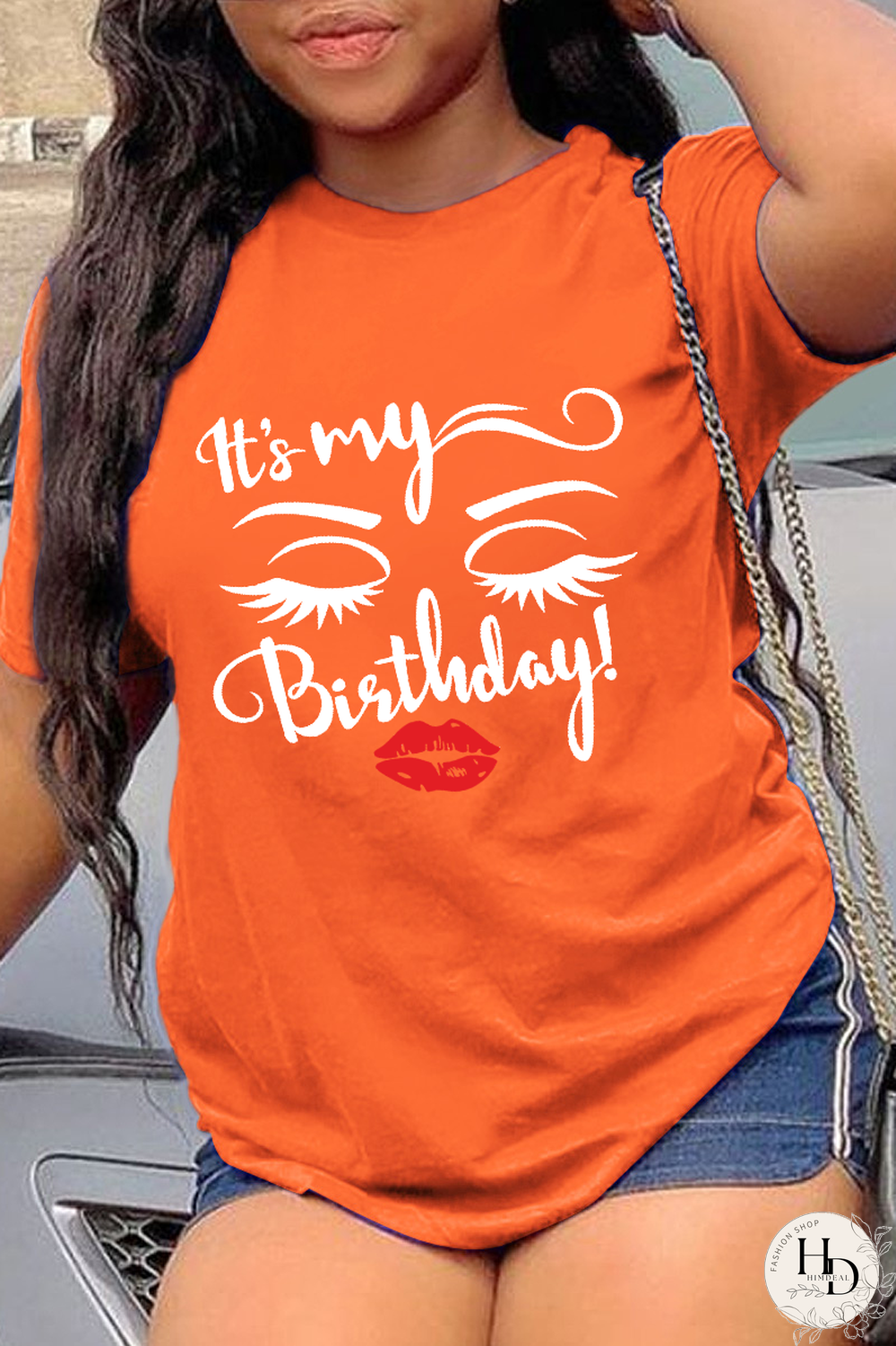 Orange Daily Vintage Print Patchwork O Neck T-Shirts