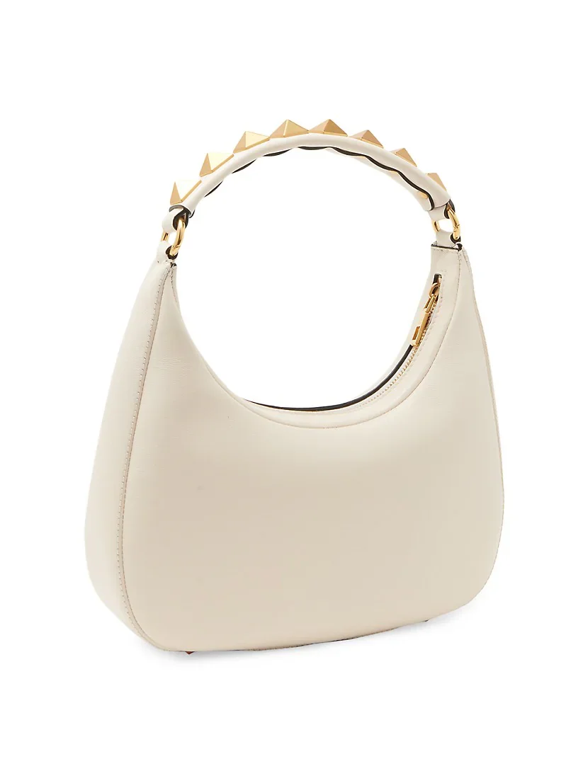 Valentino Garavani Stud Sign Leather Hobo Bag