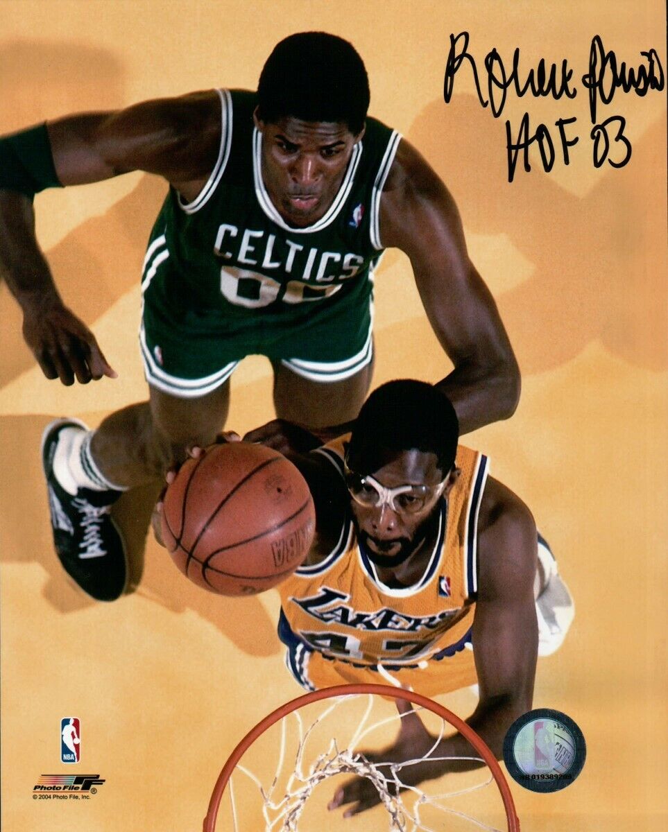 Robert Parish Signed Autographed 8X10 Photo Poster painting Celtics Overhead vs. Lakers w/COA