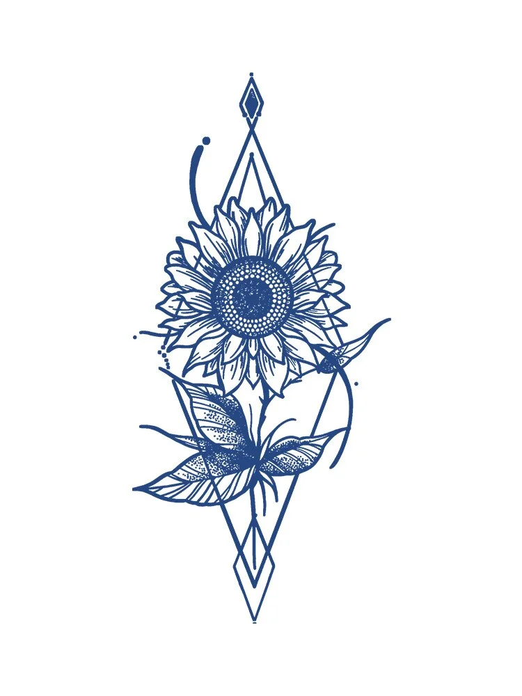 KT1-50 cross-border semi-permanent herbal juice tattoo sticker flower arm clavicle non-reflective simulation tattoo size pattern