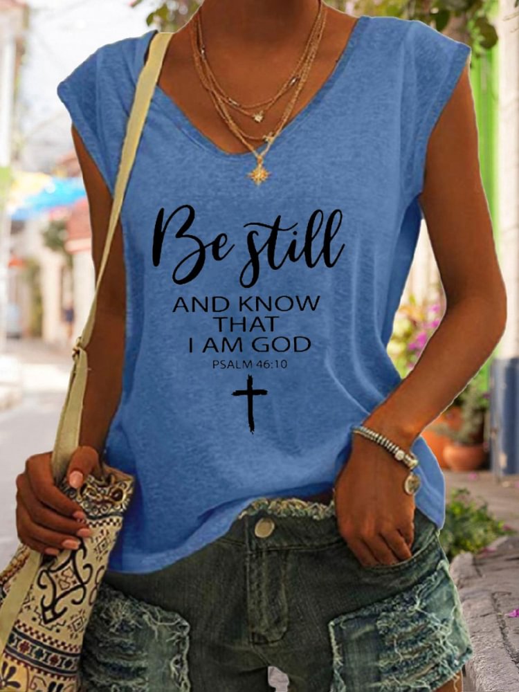 Be Still And Know That I Am God Print Tank Top