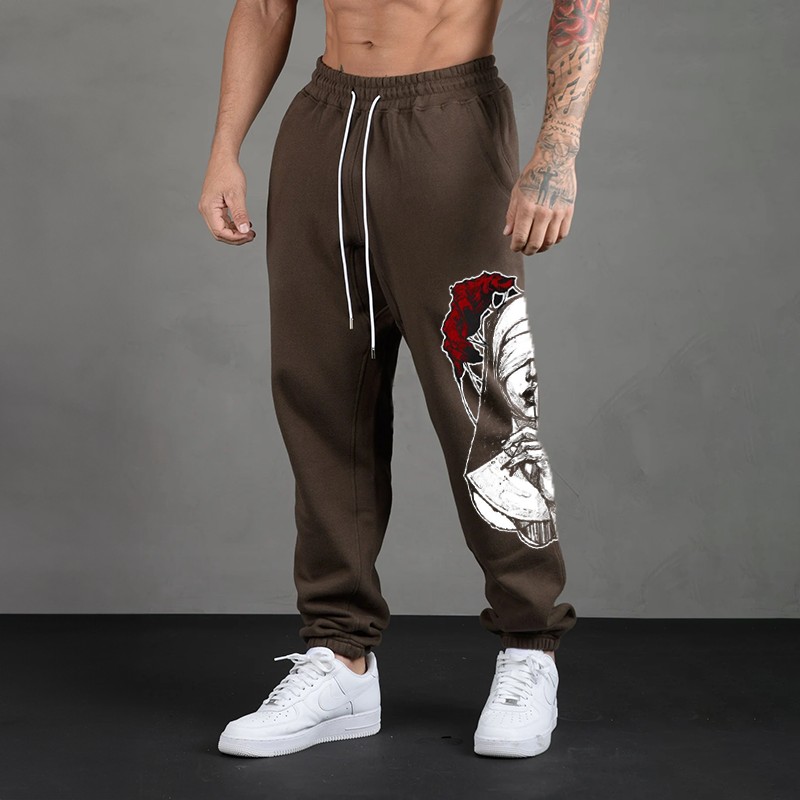 Shush Blindfolded Nun GRAPHIC PRINT JOGGERS