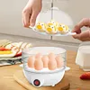 110V/220V Electric Egg Boiler 3-Layer Automatic Corn Steamer Rapid Heat Poacher