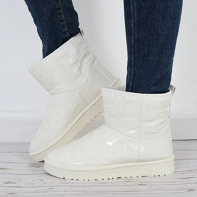 Waterproof Warm Fur Platform Snow Booties Winter Ankle Boots