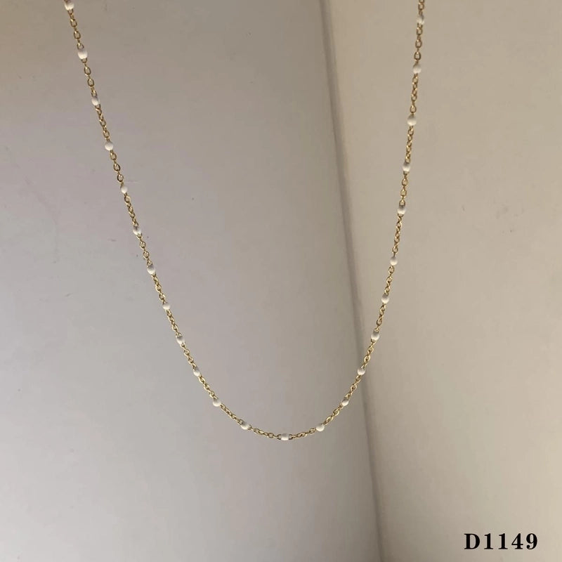 Casual Modern Style Color Block 304 Stainless Steel 16K Gold Plated White Gold Plated Gold Plated Enamel Plating Necklace