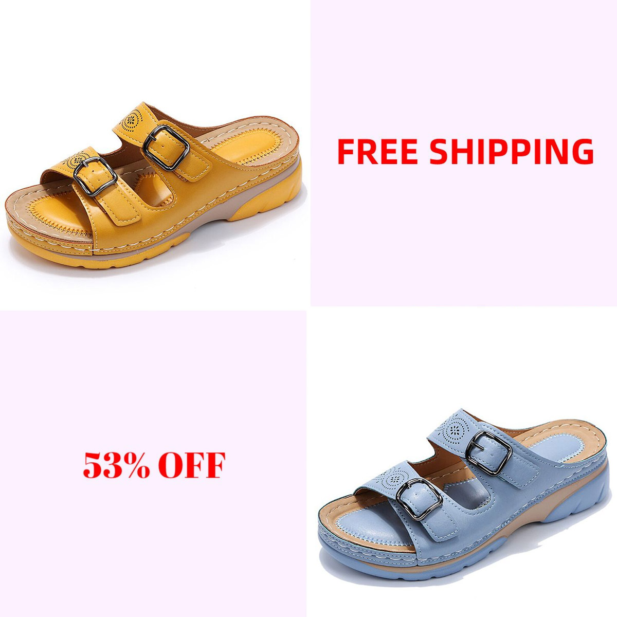 Breathable Orthopedic Adjustable Ladies Leather Sandals