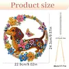 Diamond Art Window Catcher Kit Dachshund Floral Wreath 9.45x9.45in