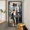 Girl Riding Horse-11CT Stamped Cross Stitch 40*70cm/15.75*27.56in(Big Size)