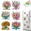 (US Only)6Pcs Spring DIY Diamond Painting Refrigerator Magnets Kit for Home Decoration