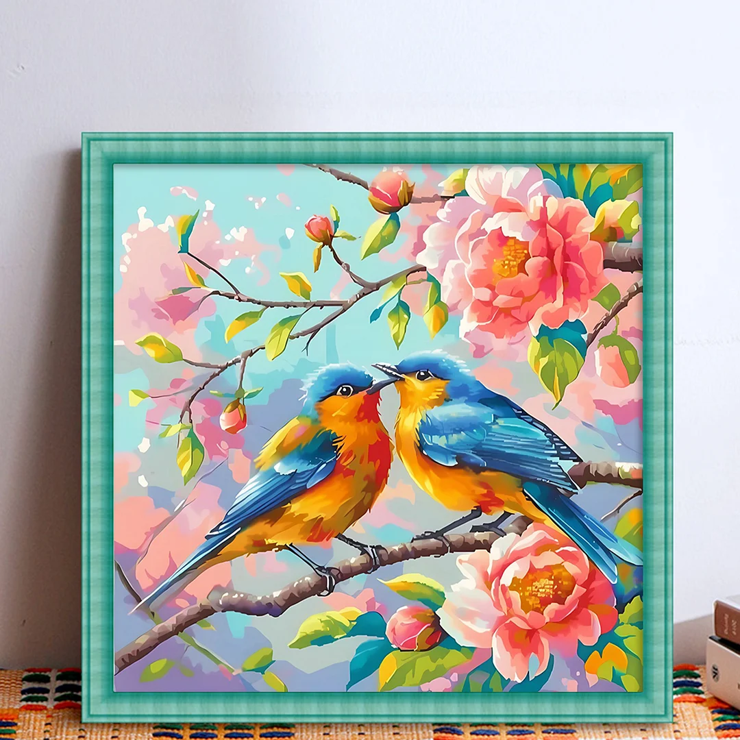 Birds On The Branches Full 11CT DIY Stamped Cross Stitch Kits 40x40cm for Adults