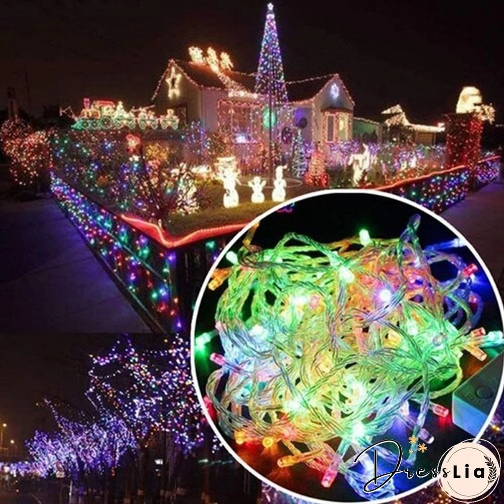 String Light 100/200LED 10M/20M Christmas/Wedding/Party Decoration Lights Garland AC 110V 220V Outdoor Waterproof Led Lamp 4 Colors Led UK/US/EU PLUG