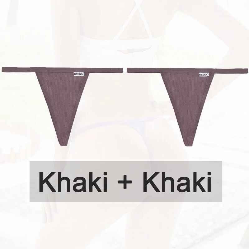 Billionm 2PCS/Set Women Sexy Cotton Panties Solid Color Underwear G-String Hollow Breathable Underpants Female Intimates Lingerie