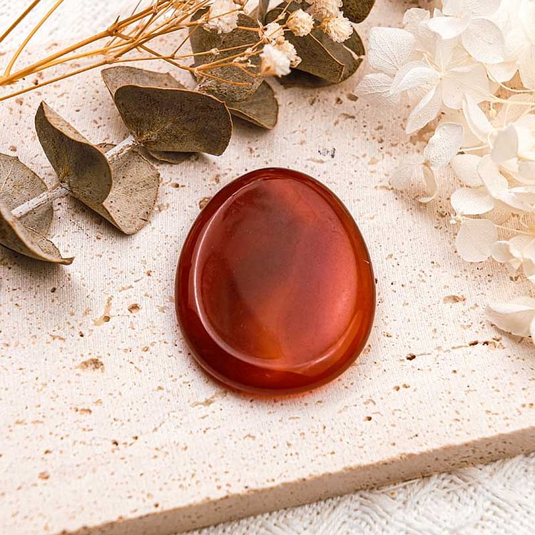 Red Agate Thumb Worry Stone