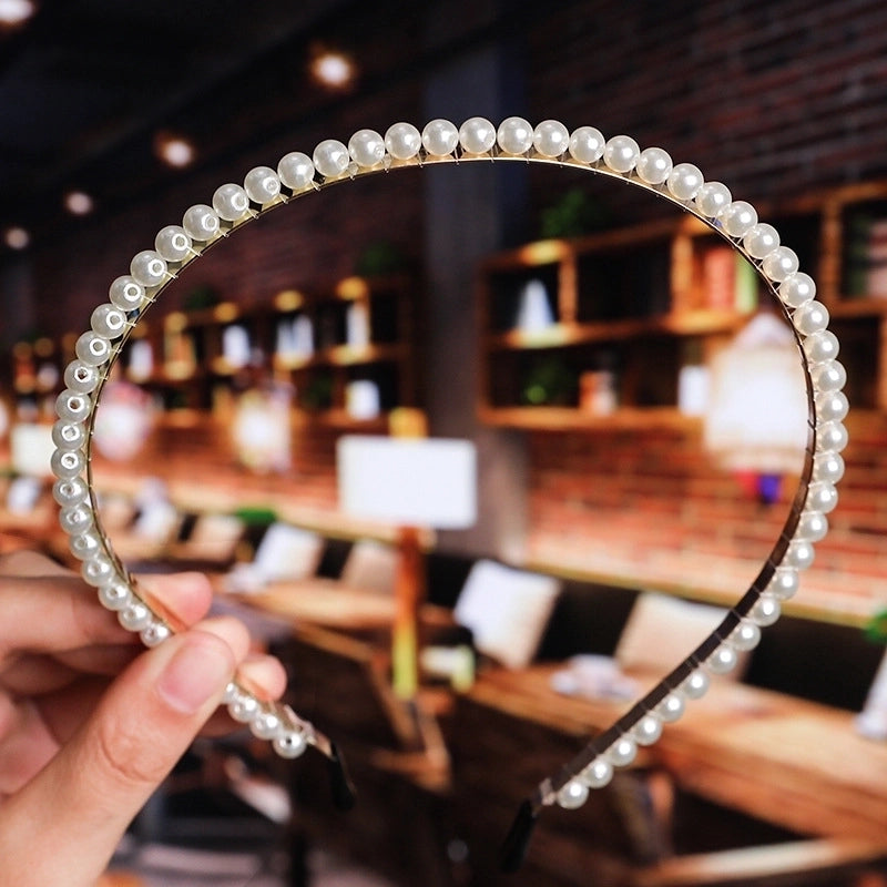 Women’s Fashion Waves Alloy Inlay Artificial Pearls Headwear