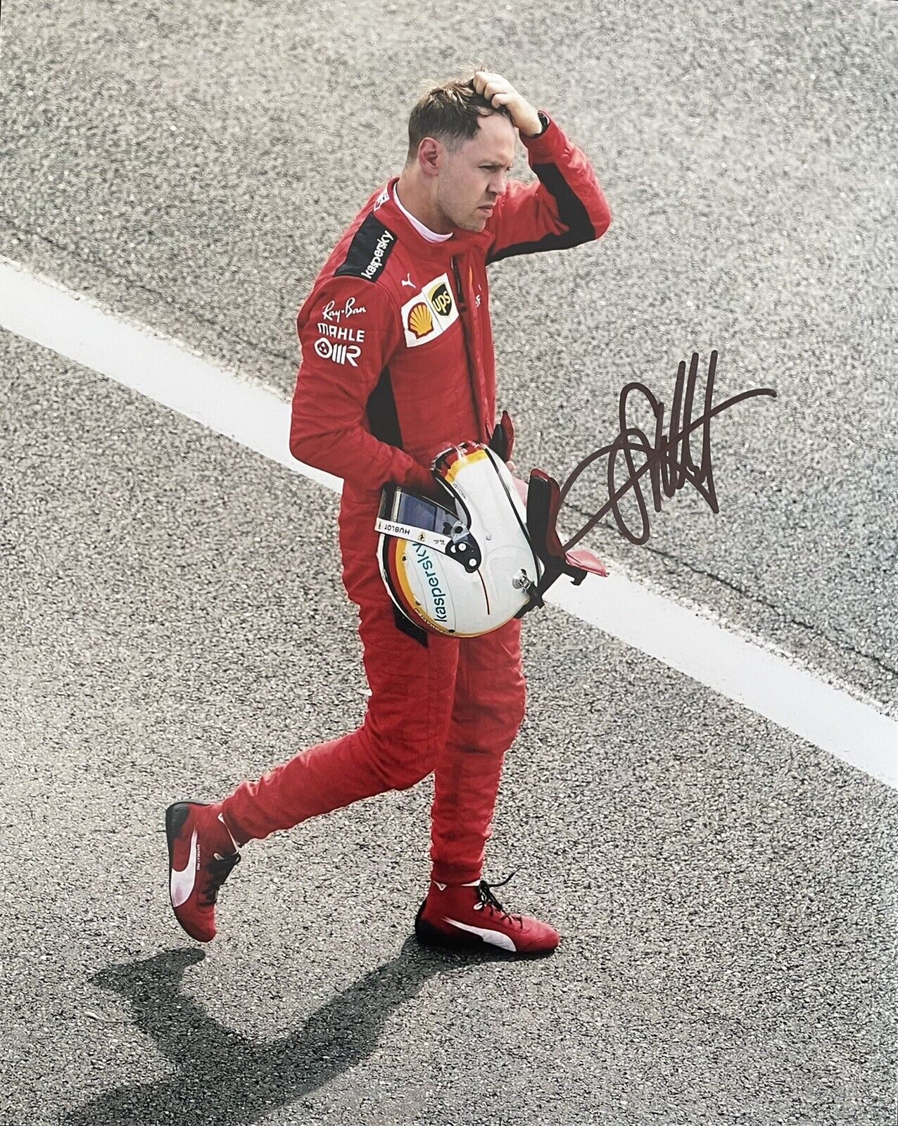 Sebastian Vettel Signed Ferrari 8x10 Photo Poster painting F1