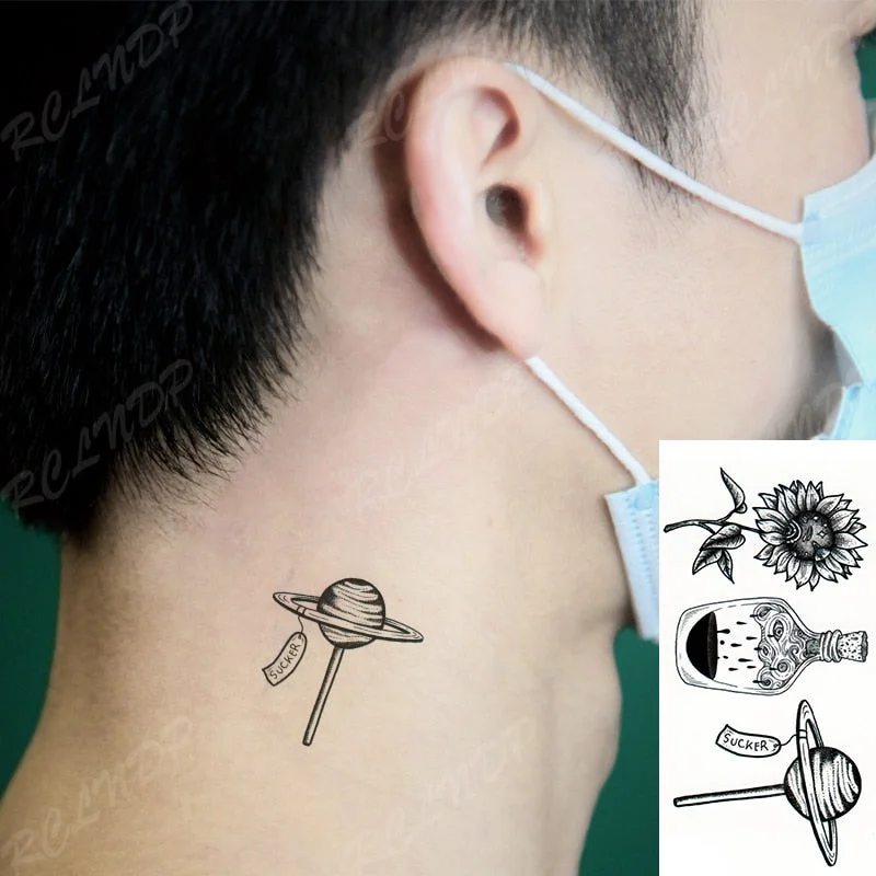 Waterproof Temporary Tattoo Sticker Compass Arrow Roman Clock Anchor Small Body Art Flash Tattoo Fake Tattoo for Women Men