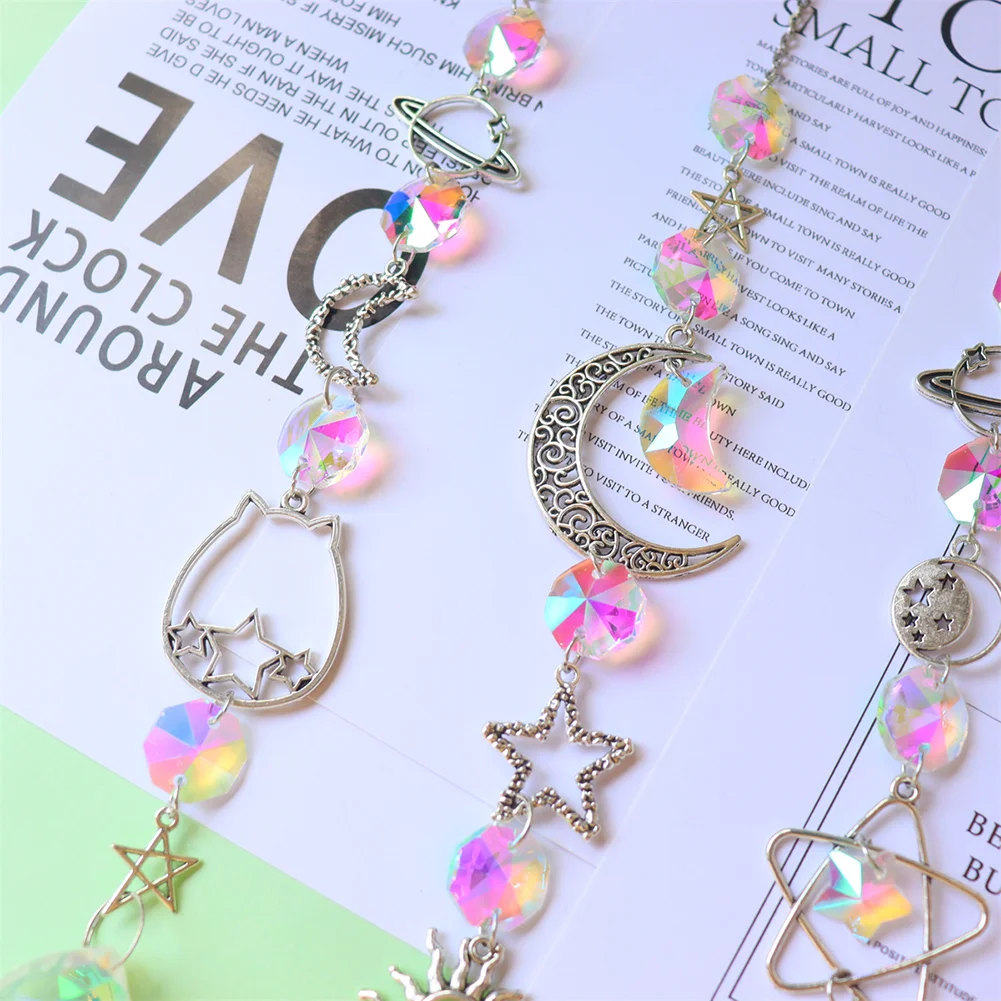 Crystal Wind Chime Prism Catchers Hanging Ornament Curtain Garden Pendant