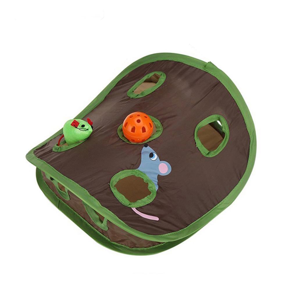 

Cat Mice Bell Tent Toy w/ 9 Holes Pet Hide Foldable Tunnel Interactive Toys, 501 Original