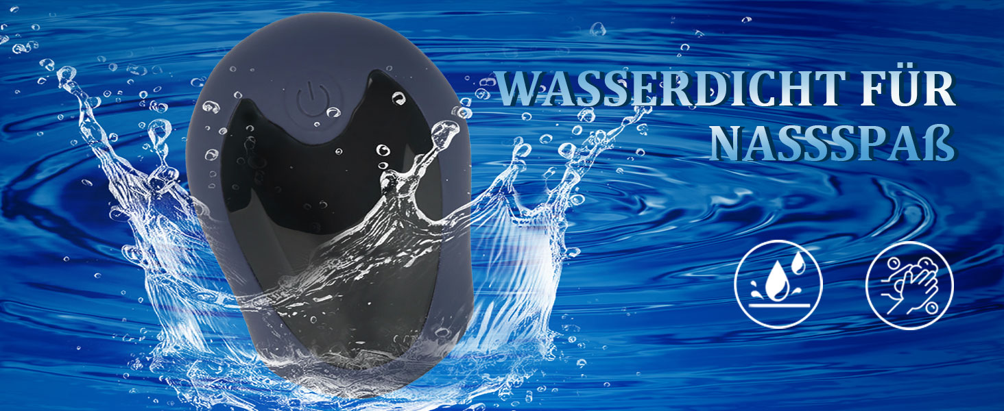 The text reads "WATERPROOF FOR." The images show a demonstration of waterproofing with blue water splashing against an electronic device.