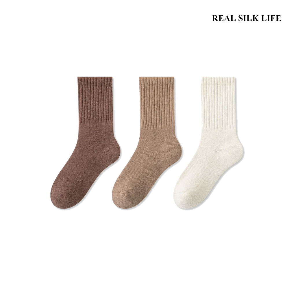 Toddler ＆ Kids Thermal Wool Crew Socks ﻿3-Pack REAL SILK LIFE
