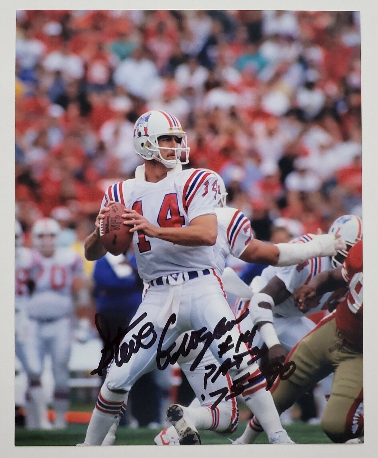 Steve Grogan Signed 8x10 Photo Poster painting New England Patriots NFL Football RAD