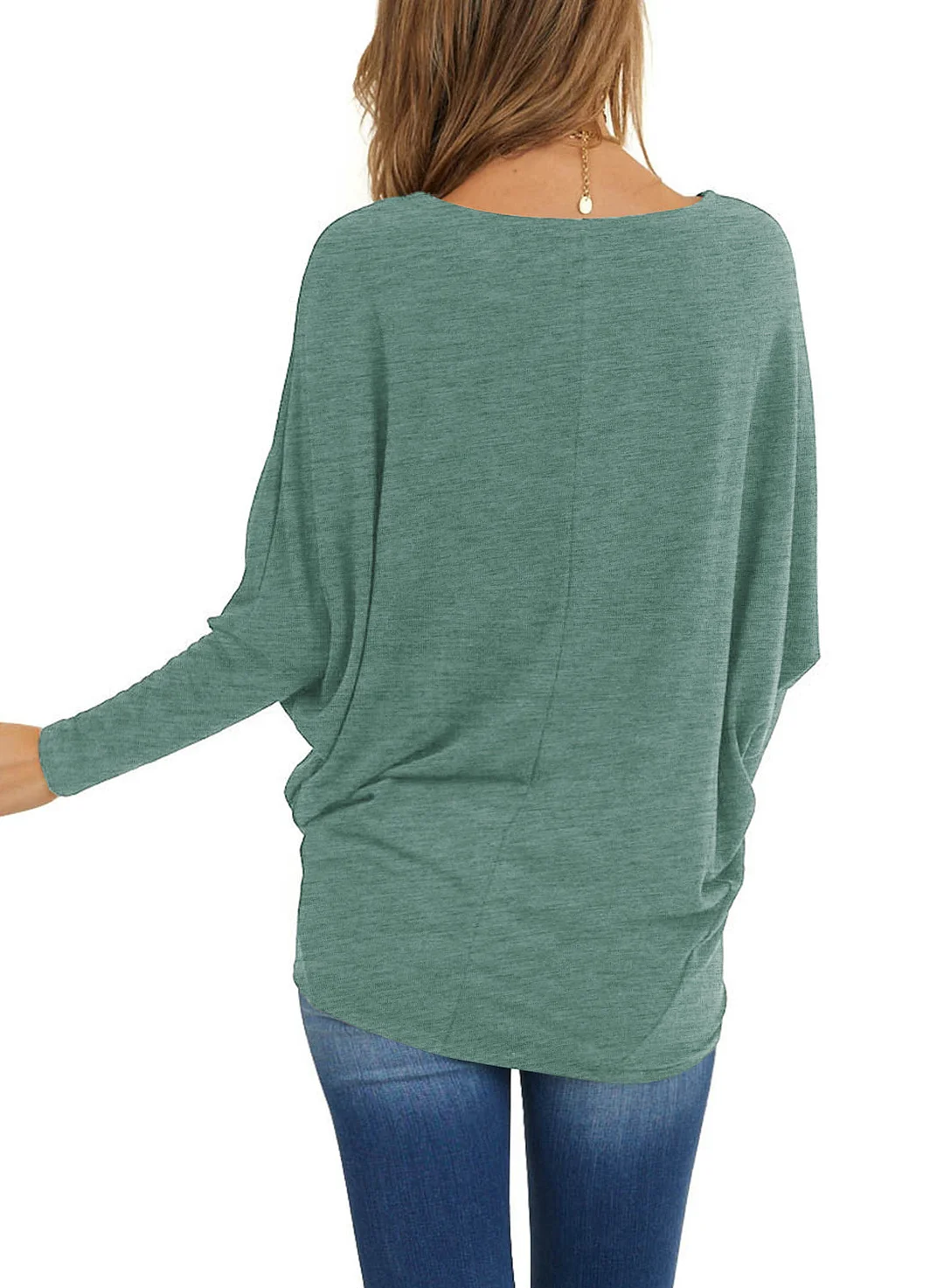 MIHOLL Womens Long Sleeve Batwing Casual Loose Dolman T-Shirt Blouse Tops