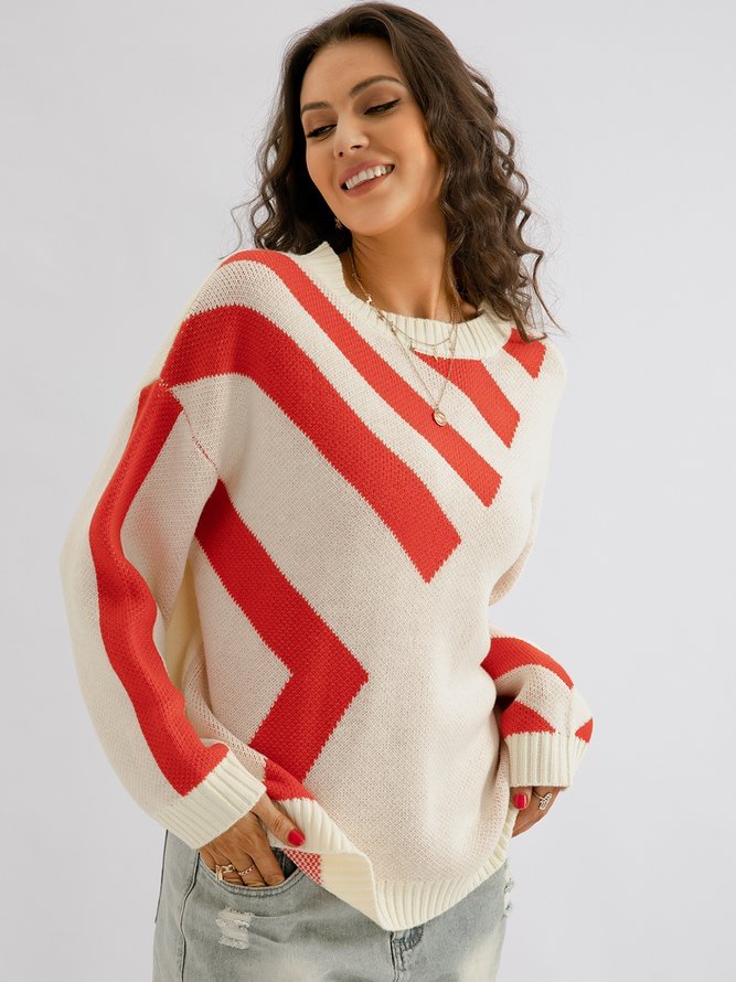 Cocoon Geometric Boho Long Sleeve Sweater S189- Fabulory