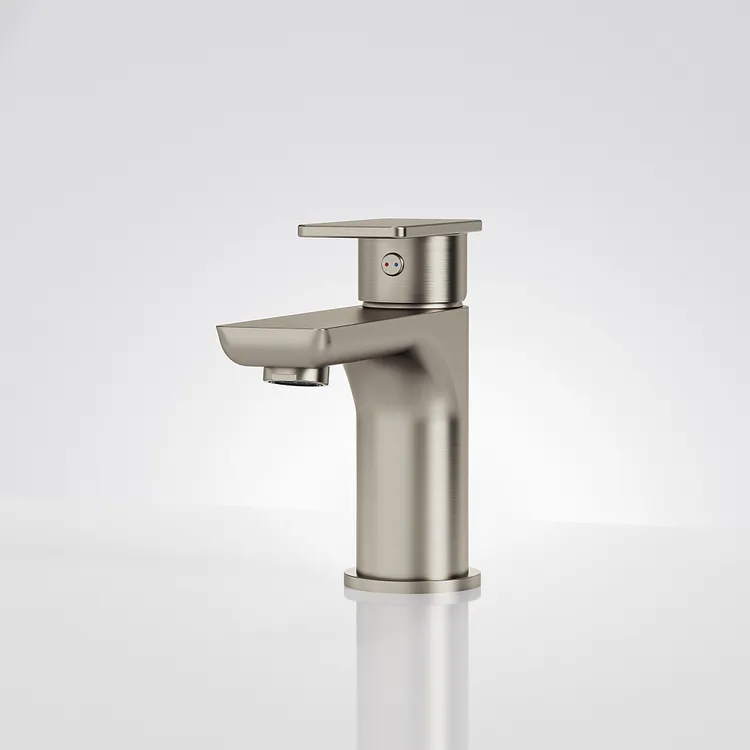 EVERSTEIN 5.6" Height Single Handle Bathroom Faucet in Brushed Nickel