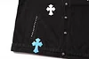 Chrome Hearts Multi Cross Studded Denim Jacket - Black Gothic Streetwear Coat H49