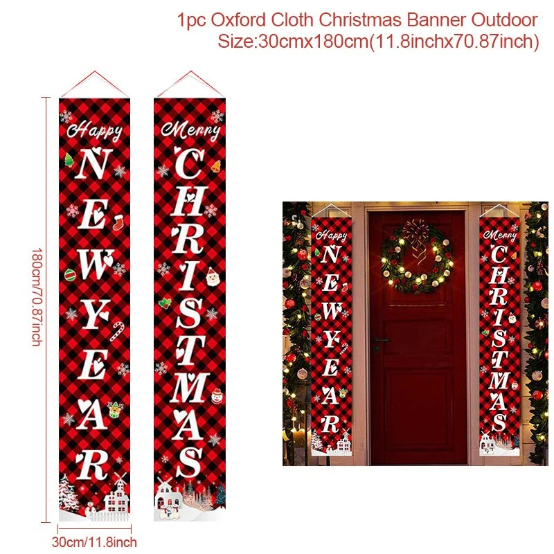 Nutcracker Soldier Christmas Door Banner Ornament Santa Claus Merry Christmas Decorations For Home Navidad Gift New Year 2022