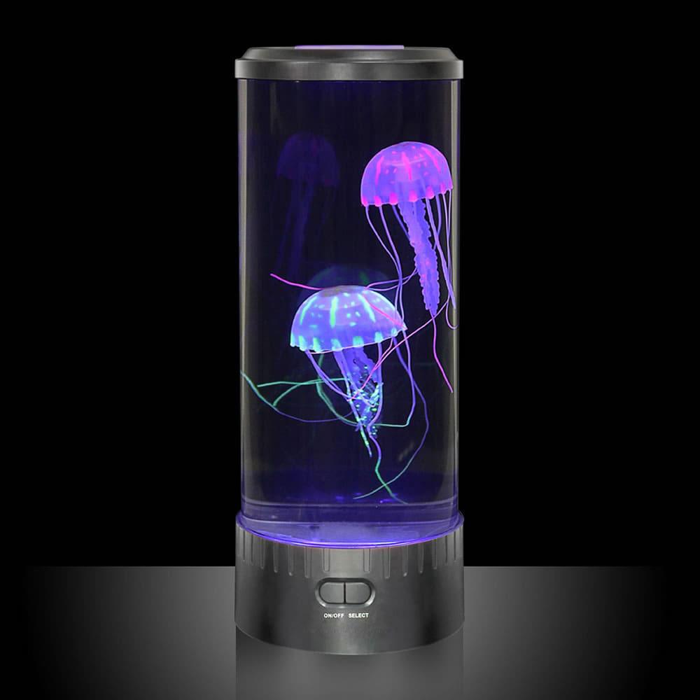 卓上 コンパクトアクアリウム Led クラゲ２匹内蔵 イルミネーション搭載 シリコン スタンドタイプミニ アクアリウム 水族館
