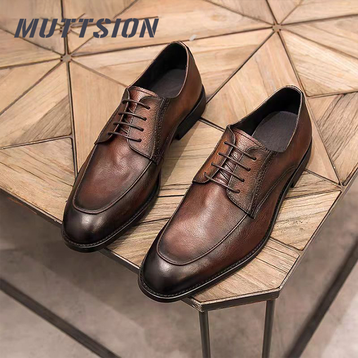MUTTSION Business Formal British Hipster Casual Leather Groom Wedding Shoes MUTTSION.COM MUTTSION