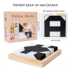 Puzzle g&eacute;om&eacute;trique en bois avec blocs cach&eacute;s et plateau de rangement
