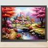 Paysage De Village-Perceuse Ronde Peinture Diamant-40*30CM