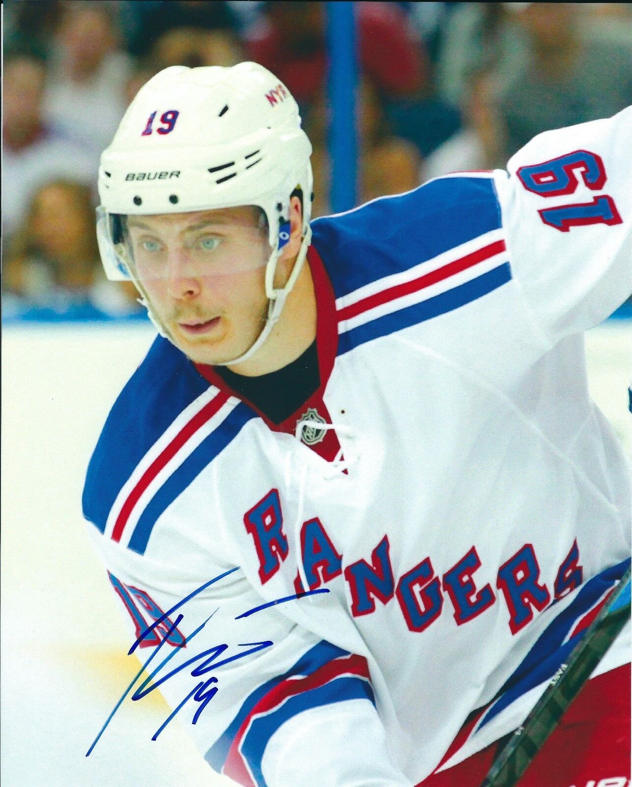 Autographed 8X10 JESPER FAST New York Rangers Photo Poster painting - w/ COA