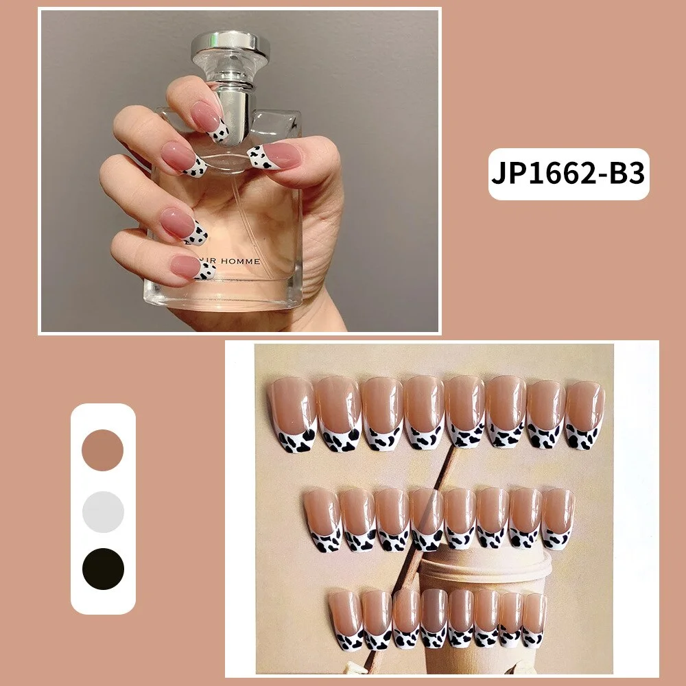 Churchf Blossoms Wearable Nail Art Long Ballet Green False Nails Fashion Detachable Finished Fake Nails Press on Nails with Glue-Nail Inspo