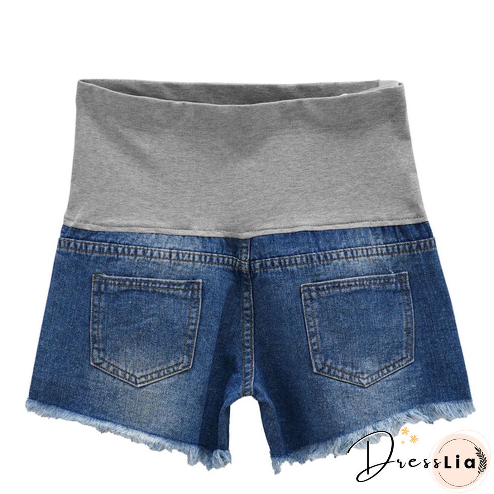 Summer Maternity Pants For Pregnant Women Clothes Denim Abdominal Elastic Waist Pregnancy Shorts