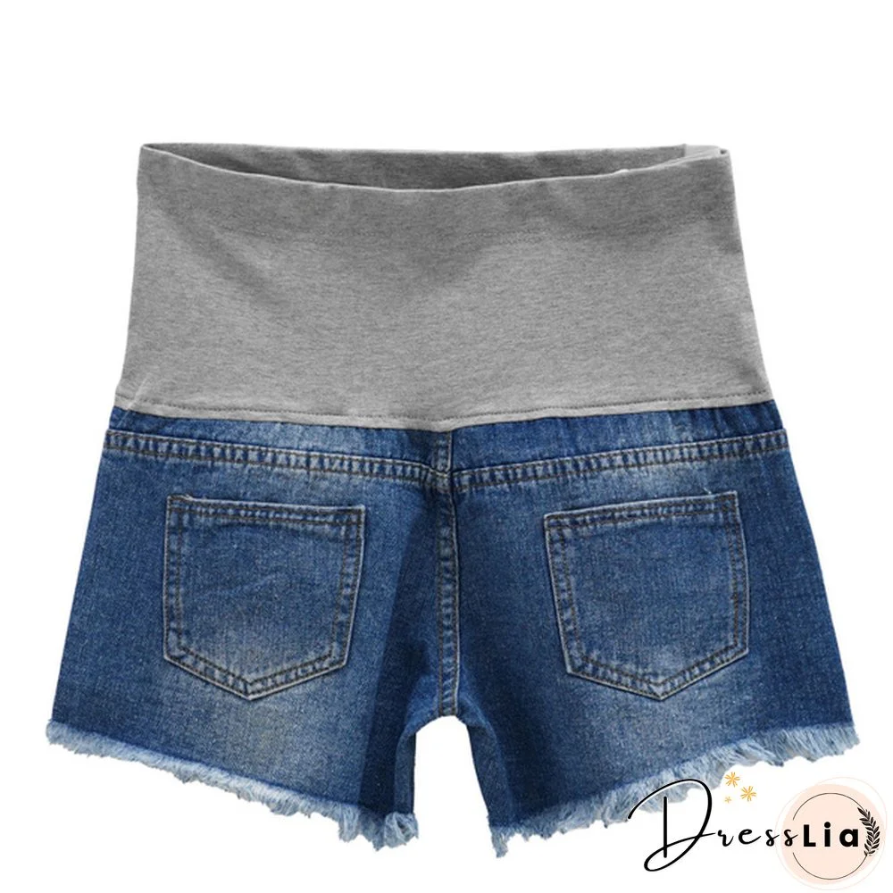 Summer Maternity Pants For Pregnant Women Clothes Denim Abdominal Elastic Waist Pregnancy Shorts