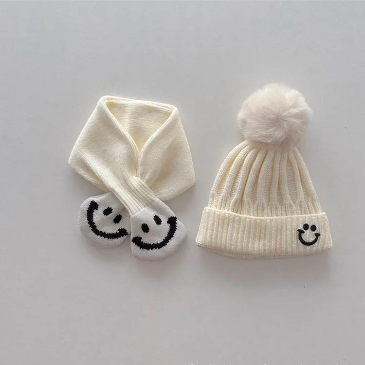 Baby Smile Knitted Beanie Scarf 2 Pieces Set