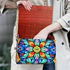 (US Local)DIY Mandala Diamond Art Wooden Coin Pouch with Chain 5D Diamond Painting Purse