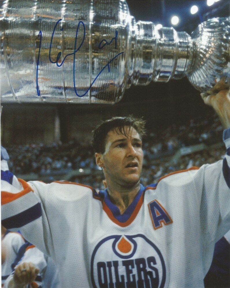 Edmonton Oilers Kevin Lowe Stanley Cup Signed Autographed 8x10 Photo Poster painting COA