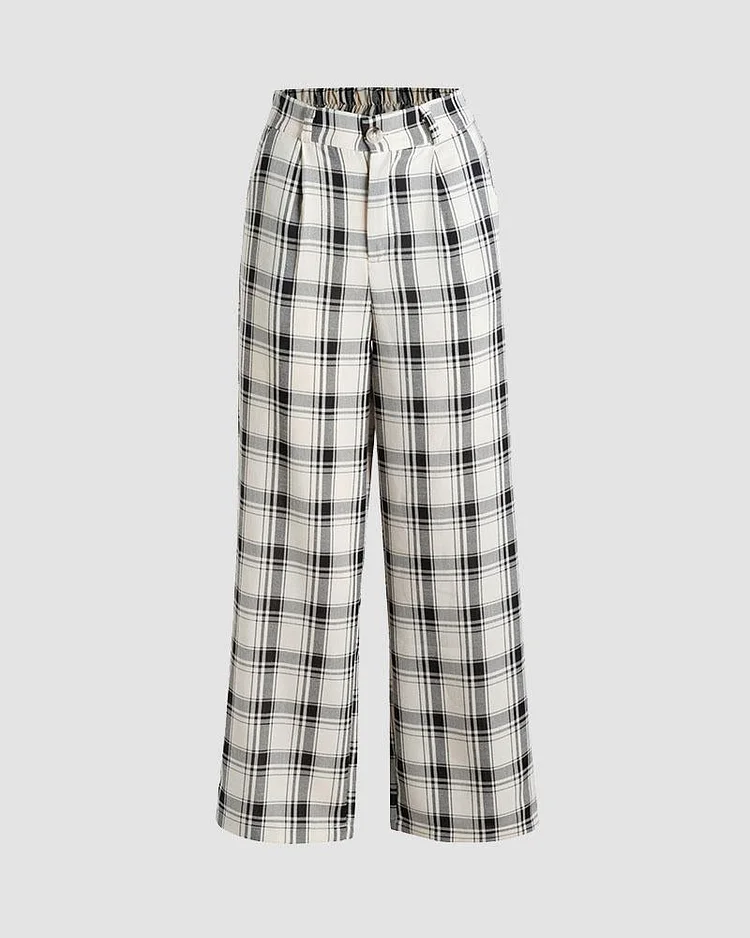 Franklin Plaid Flared Trousers