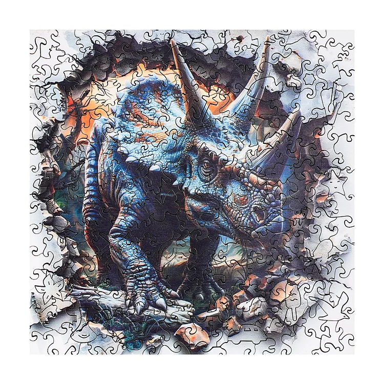 ROBOTIME Wall Breaking Triceratops Wooden Jigsaw Puzzle | Robotime Online