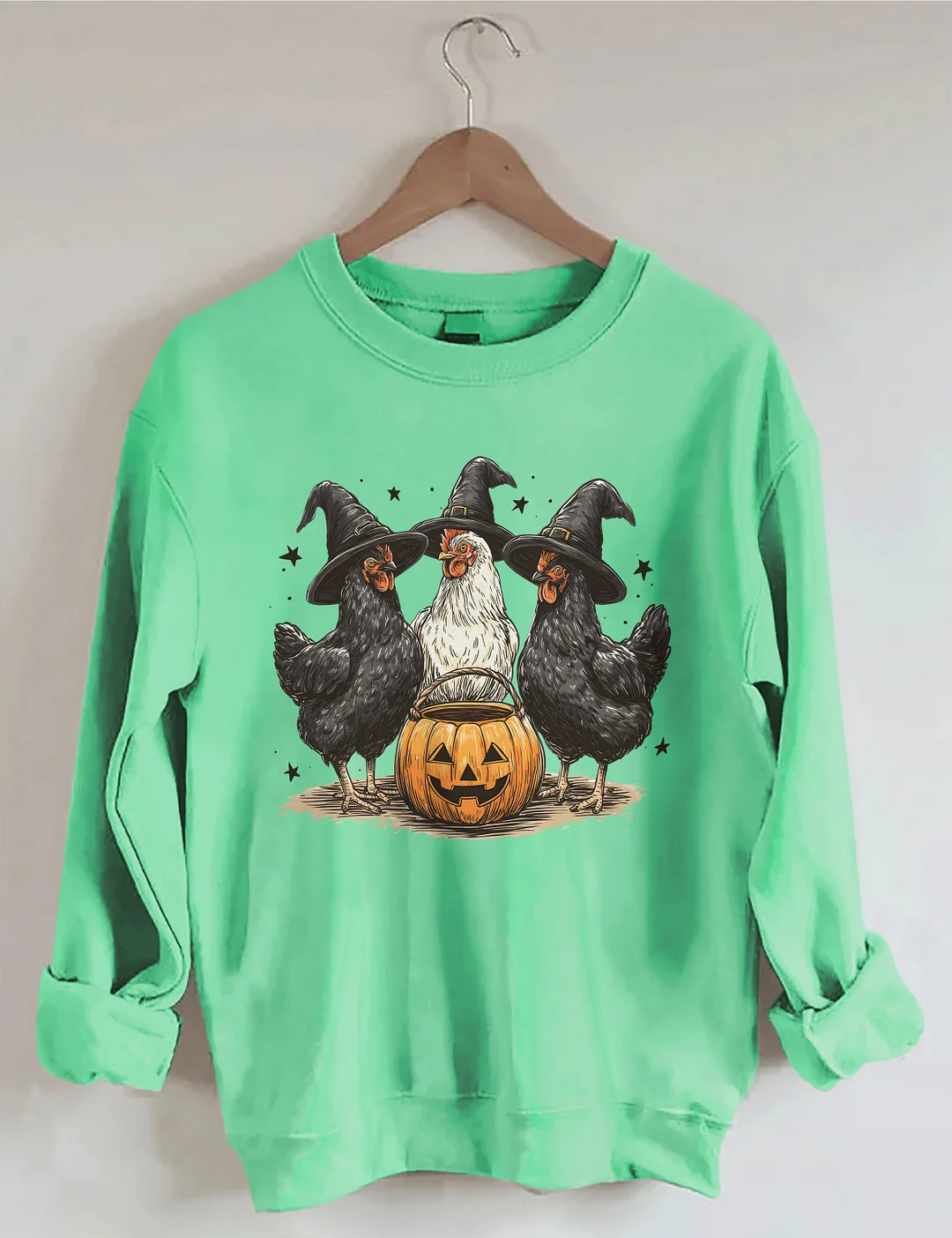 Pumpkin Chicken Fall Retro Halloween Sweatshirt