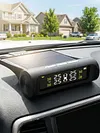 Tire Pressure Monitoring System with 4 External Sensors Tire Pressure Monitor Digital LCD Display Solar Charging for Sedan RV Trailer Truck
