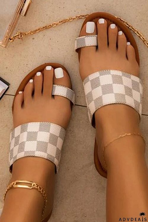 Checkered One Step Closer Flats Sandals
